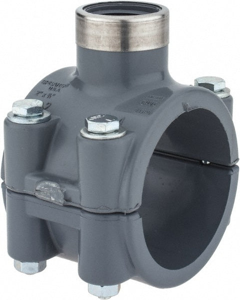 2 x 3/4" CPVC Plastic Pipe Clamp On Saddle with Viton O-Ring