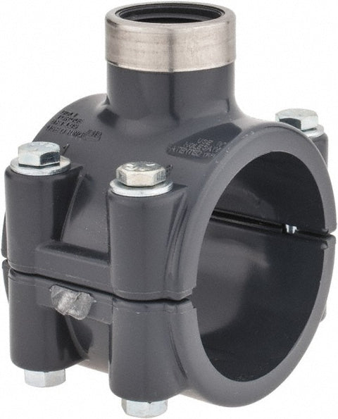 2 x 3/4" PVC Plastic Pipe Clamp On Saddle with Viton O-Ring