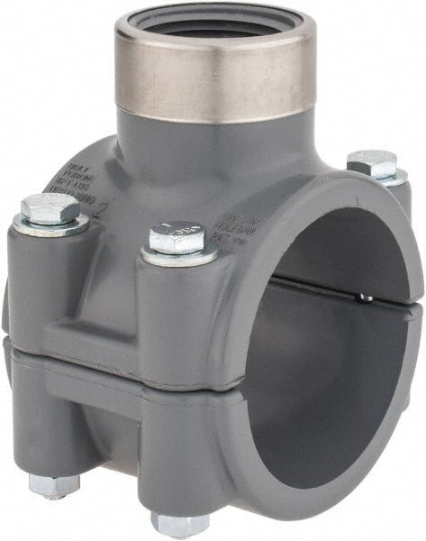 2 x 1" CPVC Plastic Pipe Clamp On Saddle with Viton O-Ring