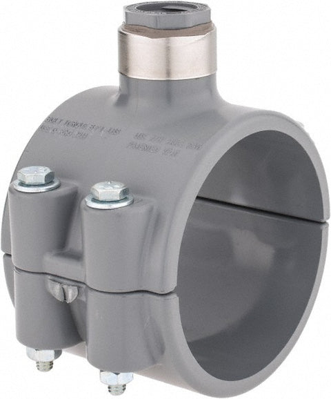 3 x 1/2" CPVC Plastic Pipe Clamp On Saddle with Viton O-Ring