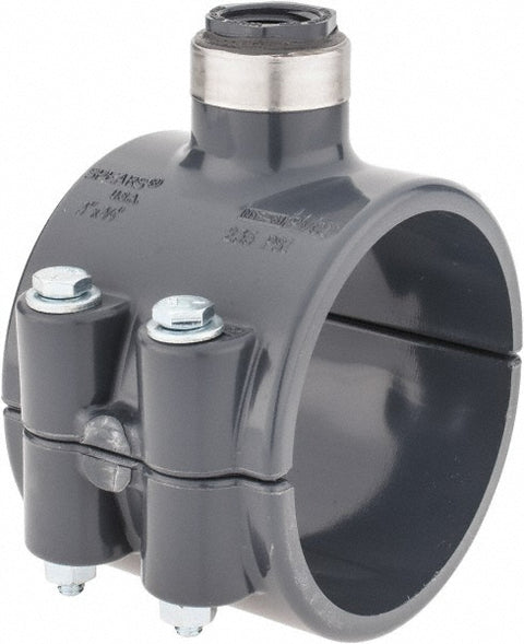 3 x 1/2" PVC Plastic Pipe Clamp On Saddle with Viton O-Ring