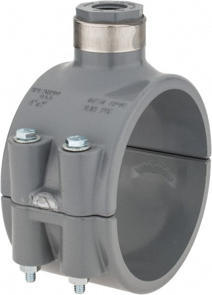 4 x 1/2" CPVC Plastic Pipe Clamp On Saddle with Viton O-Ring