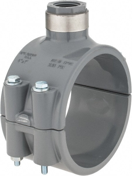 4 x 3/4" CPVC Plastic Pipe Clamp On Saddle with Viton O-Ring