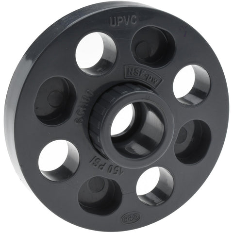 1/2" Pipe, 3-1/2" OD, PVC Socket Pipe Flange