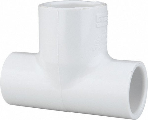 1/2 x 1/2 x 3/4" PVC Plastic Pipe Reducing Tee