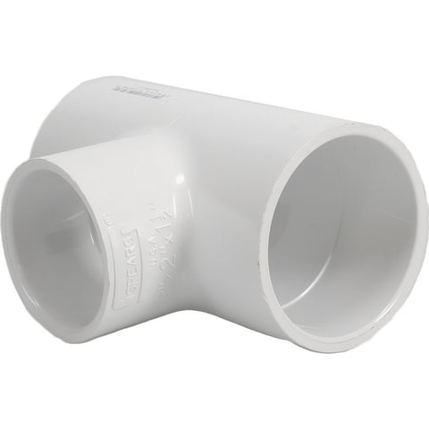 2 x 2 x 1-1/2" PVC Plastic Pipe Reducing Tee