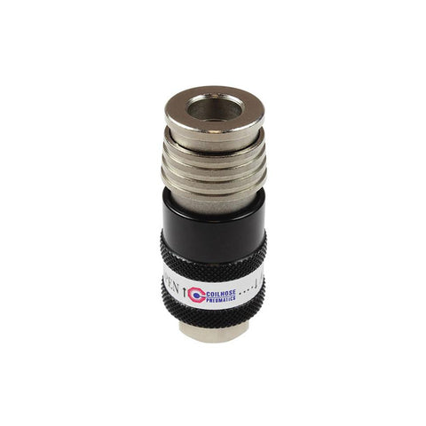 Pneumatic Hose Coupling: 3/8" Thread, 1-3/8" Body Dia, Universal Interchange
