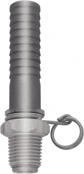 Barbed Hose Fitting: 1/2" x 1/2" ID Hose, Male Connector