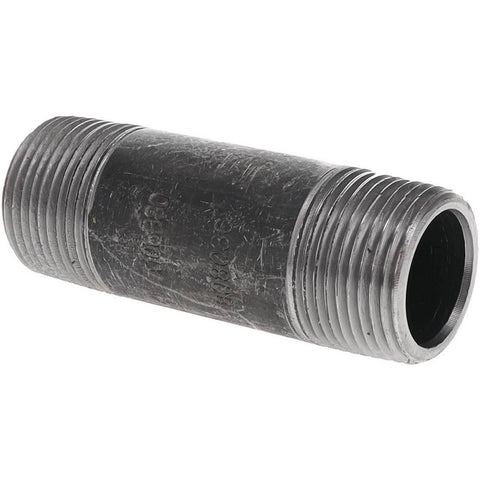Black Pipe Nipple: 1" Dia x 3-1/2" Long, Schedule 80