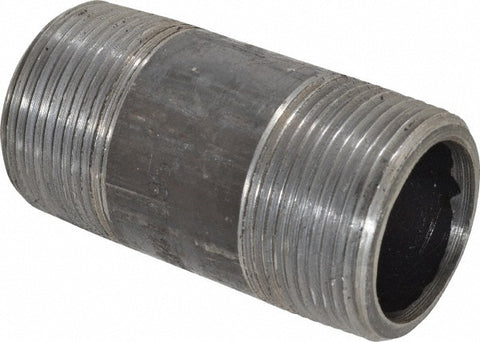 Black Pipe Nipple: 1-1/4" Dia x 3" Long, Schedule 80