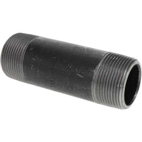 Black Pipe Nipple: 1-1/4" Dia x 4-1/2" Long, Schedule 80