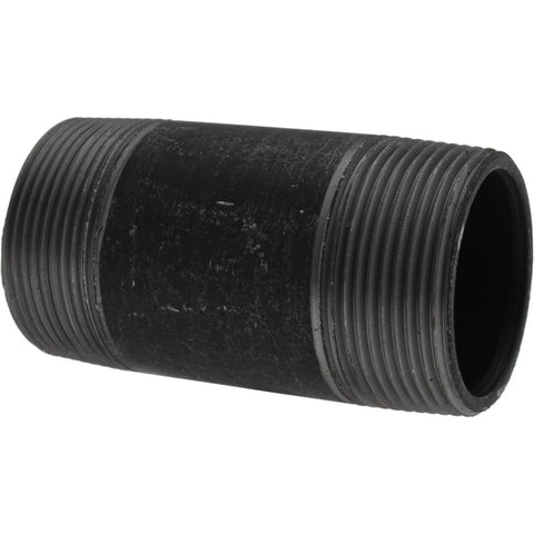 Black Pipe Nipple: 1-1/2" Dia x 3-1/2" Long, Schedule 80