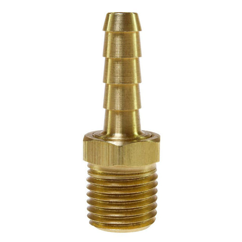 Barbed Hose Fitting: 3/8" x 1/2" ID Hose, Male Connector