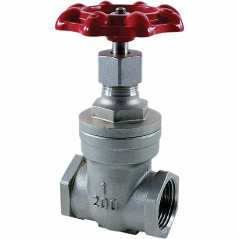 Gate Valve: Gate, 3/4" Pipe, FNPT x FNPT, 316 Stainless Steel