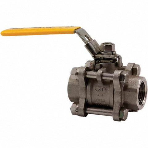 3-Piece Manual Ball Valve: 2-1/2" Pipe, Full Port