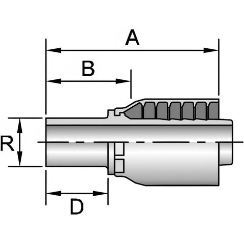 Hydraulic Hose 43 Series Male Standpipe Metric L Rigid Crimp Fitting per ISO 8434-1-SDS: -4 Hose, 3500 psi