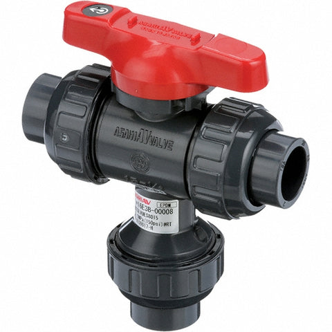 Multiport Manual Ball Valve: 1" Pipe, Full Port