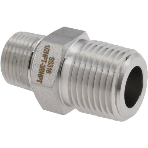 Pipe Hex Plug: 1/2 x 3/8", 316 Stainless Steel