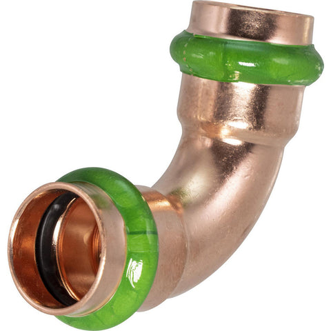 Copper Pipe Fittings: Fitting Type: 90 Deg Elbow; Fitting Size: 2; Style: Press Fitting; Connection Type: Push-to-Connect