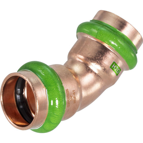 Copper Pipe Fittings: Fitting Type: 45 Deg Elbow; Fitting Size: 1; Style: Press Fitting; Connection Type: Push-to-Connect