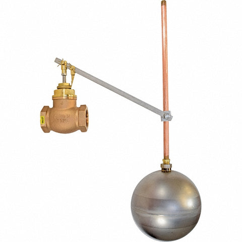 1-1/2" Pipe, Brass & Bronze, Globe Pattern-Single Seat, Mechanical Float Valve