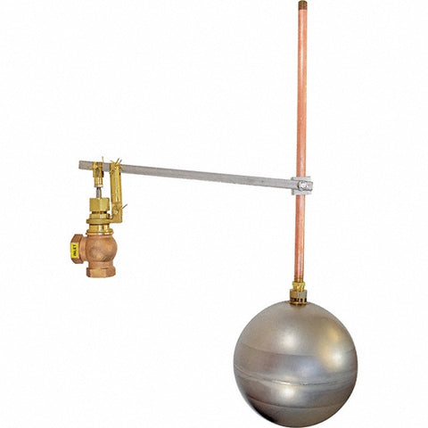 3/4" Pipe, Brass & Bronze, Angle Pattern-Single Seat, Mechanical Float Valve