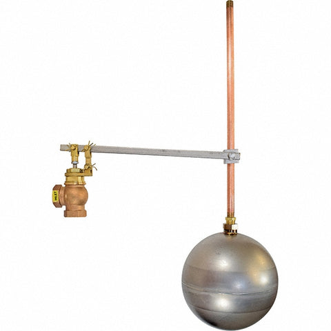 3/4" Pipe, Brass & Bronze, Angle Pattern-Single Seat, Mechanical Float Valve