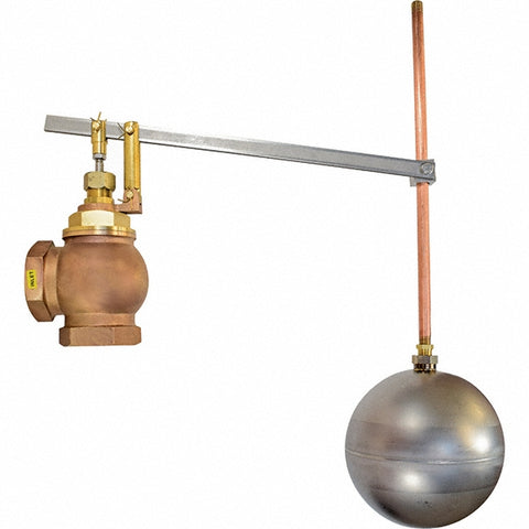 2" Pipe, Brass & Bronze, Angle Pattern-Single Seat, Mechanical Float Valve