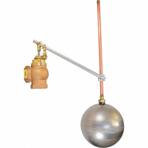 1" Pipe, Brass & Bronze, Angle Pattern-Single Seat, Mechanical Float Valve