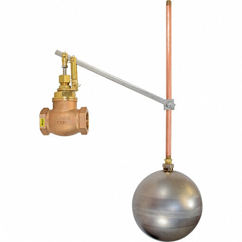1-1/2" Pipe, Brass & Bronze, Globe Pattern-Single Seat, Mechanical Float Valve
