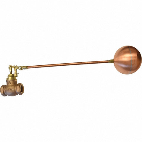 1" Pipe, Brass & Bronze, Globe Pattern-Double Seat, Mechanical Float Valve