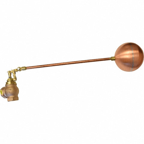 1-1/2" Pipe, Brass & Bronze, Angle Pattern-Double Seat, Mechanical Float Valve
