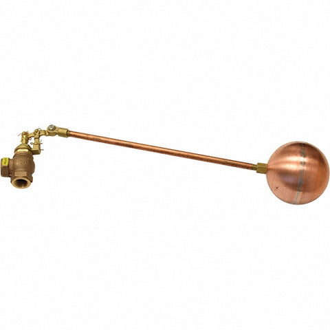 3/4" Pipe, Brass & Bronze, Angle Pattern-Double Seat, Mechanical Float Valve