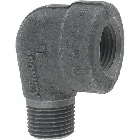 Black 90 deg Street Elbow: 1/2", Threaded