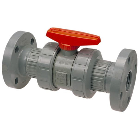 (Nibco Part#:  MB612AF) F51TB-E - Ball Valve - Flanged, Tru-Bloc True Union, Corzan CPVC Schedule 80, EPDM