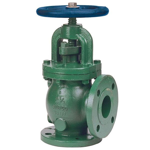 (Nibco Part#:  NHD800D) F-838-31 - Angle Globe Valve - Ductile Iron, Class 150, Bronze Trim