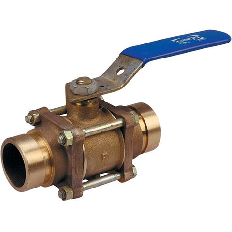 (Nibco Part#:  NJ8600C) G-590-Y - Three-Piece Bronze Ball Valve - Conventional Port, Grooved End Connections