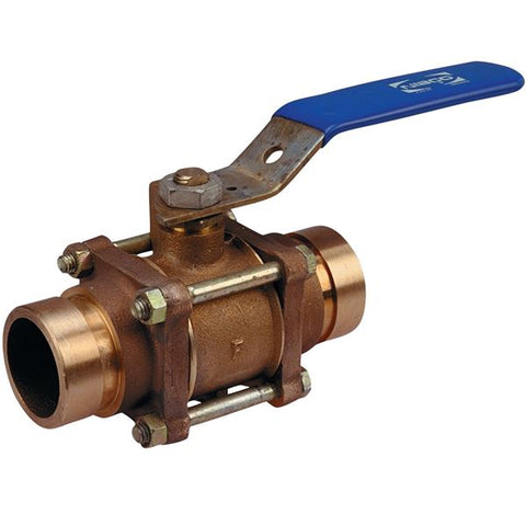 (Nibco Part#:  NJ8700C) G-595-Y - Three-Piece Bronze Ball Valve - Full Port, Grooved End Connections