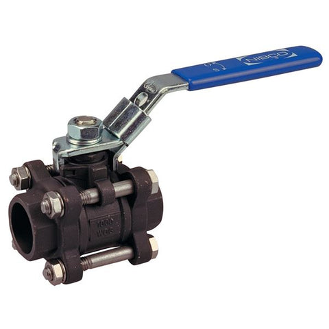 (Nibco Part#:  NL99J45) T-595-CS-R-66-LL - Three-Piece Carbon Steel Ball Valve - Full Port, Stainless Steel Trim, Threaded