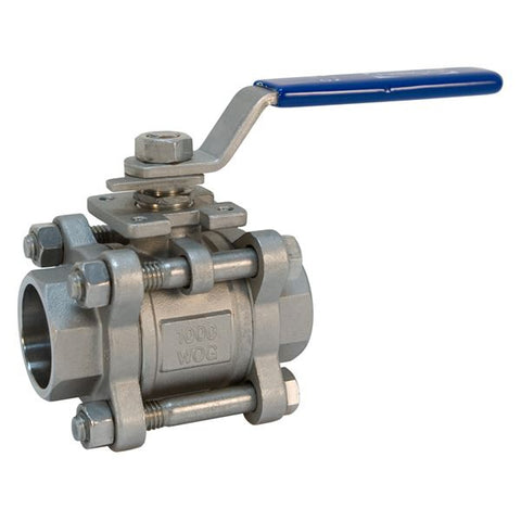 (Nibco Part#:  NL99F5A) KM-595-S6-R-66 - Three-Piece Stainless Steel Ball Valve - Socket Weld ISO Mount