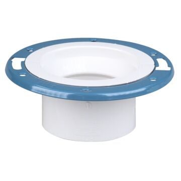 (Nibco Part#:  K355290) 4851-A - Adjustable Closet Flange with Plastic Coated Steel Flange Hub - PVC DWV