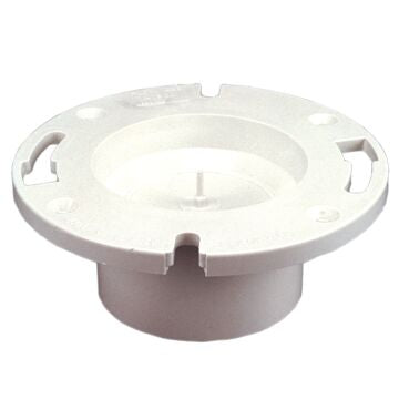 (Nibco Part#:  K355720) 4853-KO - Flush Closet Flange with Pipe Stop and Knockout - PVC DWV