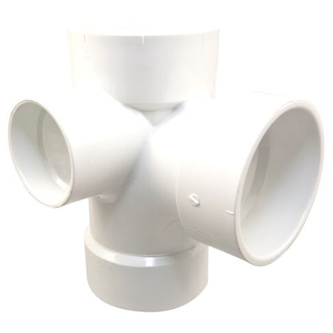 (Nibco Part#:  K490350) 4870 - Sanitary Tee with 90-degree Right and Left Inlets Hub - PVC DWV