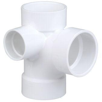 (Nibco Part#:  K495350) 4871 - Sanitary Tee with 90-degree Left Inlet Hub - PVC DWV