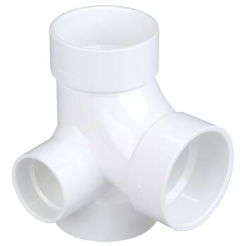 (Nibco Part#:  K500350) 4872 - Sanitary Tee with 90-degree Right Inlet Hub - PVC DWV