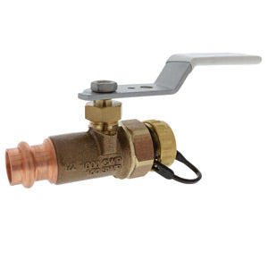 (Nibco Part#:  HP84HH6) PC-585HP-66-LF-HC - Press End x Hose End - High-Performance Bronze Ball Valve - Lead-Free - Stainless Steel Trim