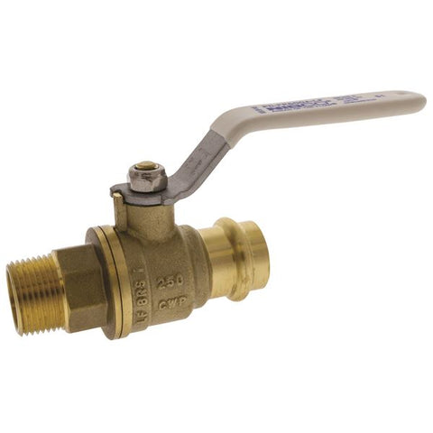 (Nibco Part#:  NF99KX6) PCMT-FP-600A-LF - Ball Valve - Lead-Free*, Full Port, Press x MIP Ends, 250 PSI