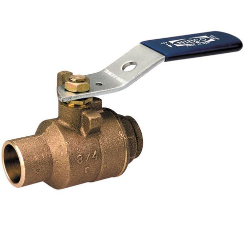 (Nibco Part#:  NJ8300B) S-580-70 - Two-Piece Bronze Ball Valve - Conventional Port, Solder Ends