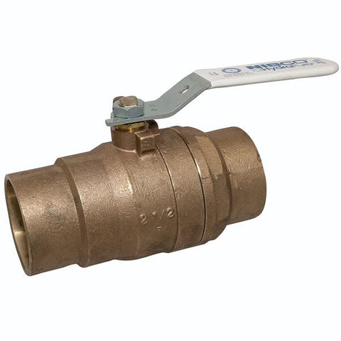 (Nibco Part#:  NJ83HXB) S-580-66-LF - Two-Piece Bronze Ball Valve - Lead-Free*, Stainless Steel Trim, Conventional Port, Solder