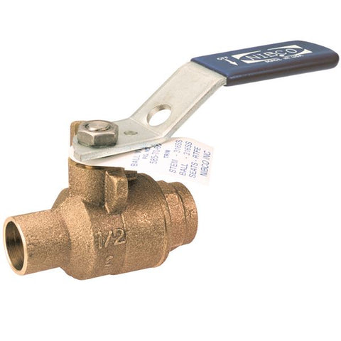 (Nibco Part#:  NJ831JB) S-585-70-66 - Two-Piece Bronze Ball Valve - Stainless Steel Trim, Solder End Connections